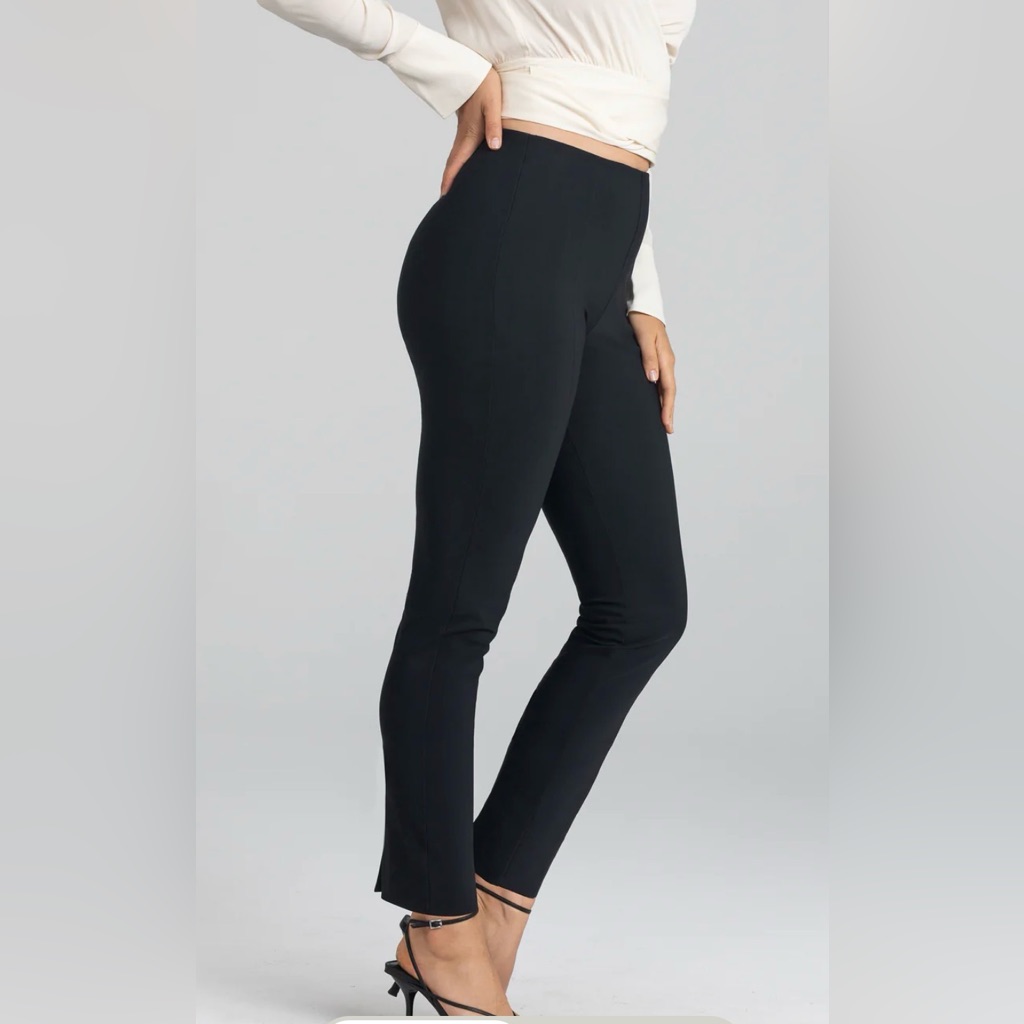 Honeylove Perfectionist Pants Hidden Shaping Panels Black Sz S Split Stretch